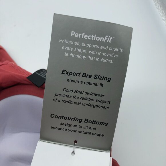Coco Reef PerfectionFit Red Tankini Swim Top Adjustable Underwire Support 34D - Picture 8 of 10
